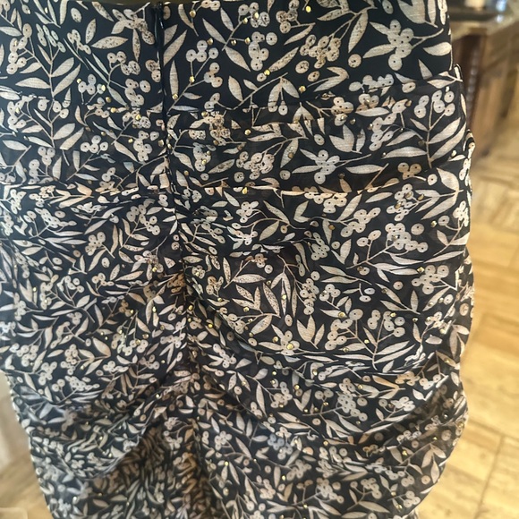 NWT SIZE XS/S Sabina Musayev Black and White Ruched Mini Skirt - Picture 5 of 6